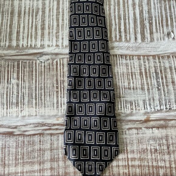 Robert Talbott Nordstrom Black Squares Neck Tie - Picture 1 of 6